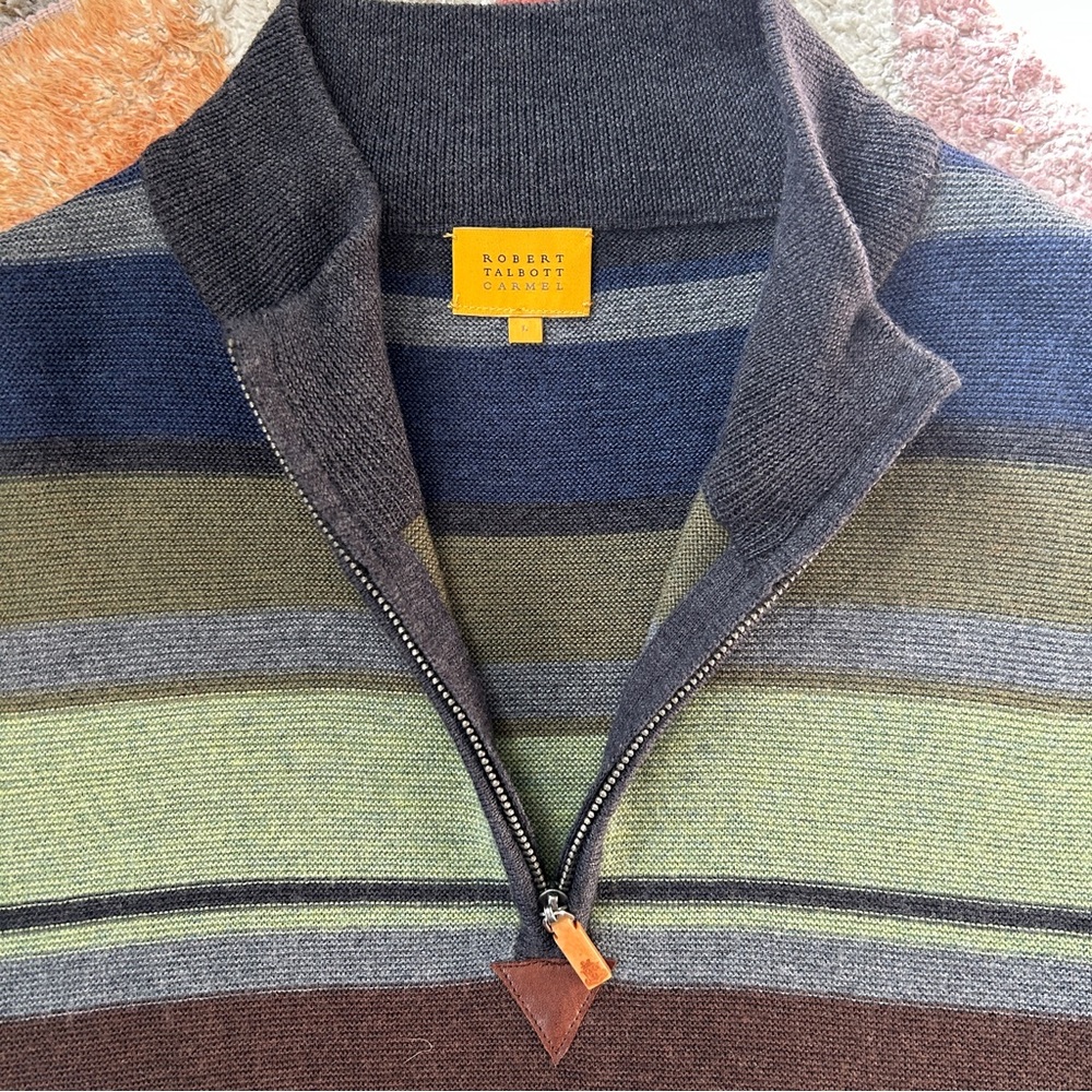 Robert Talbott Carmel Multi-Colored Wool Striped … - image 2